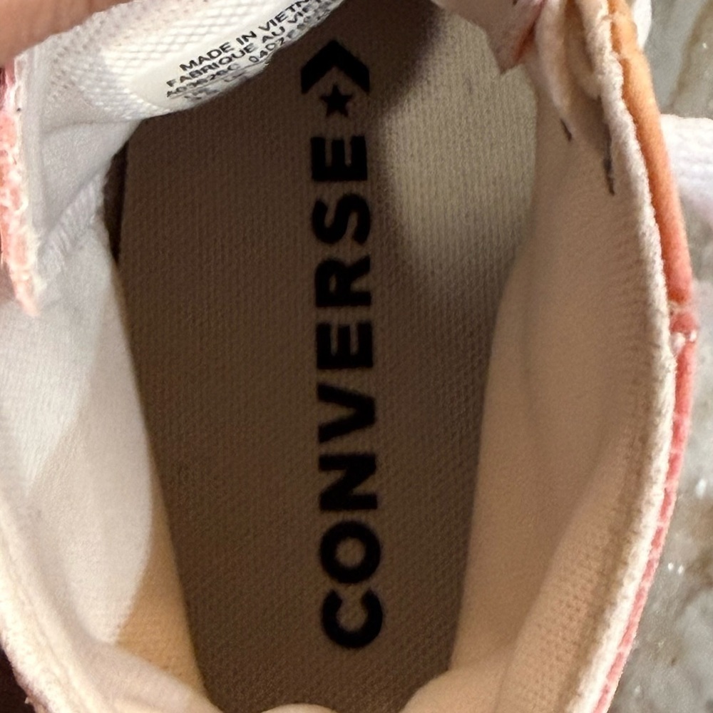 Kids CONVERSE Chuck Taylor All Star Platform rainbow ombré sneakers- Size 3.5 - Picture 7 of 8